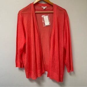 Cato coral/orange Open Cardigan, Size 22/24W